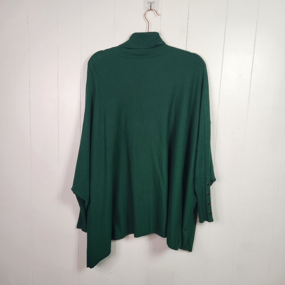 Alfani Forest Green Turtleneck Poncho Sweater Size XS Office Womens Knit - Picture 5 of 10
